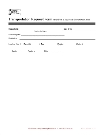 Transportation Request Form file cover